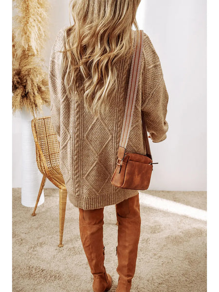Oatmeal Knit Sweater Dress