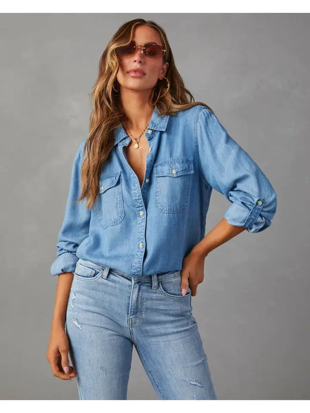 Adj. Sleeve Tencel Button Down Shirt