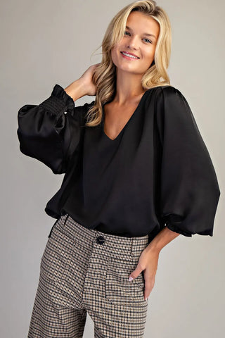 Black Satin Top