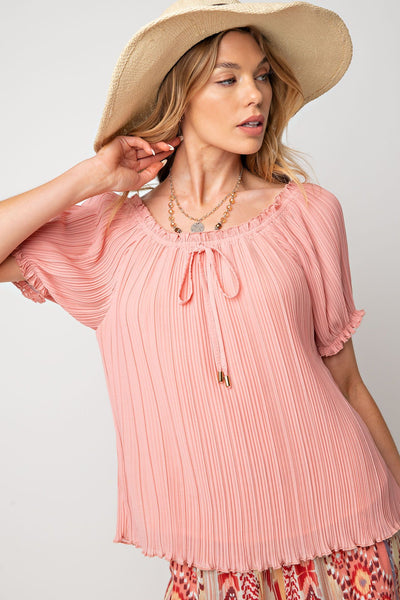 Pleated Chiffon Top