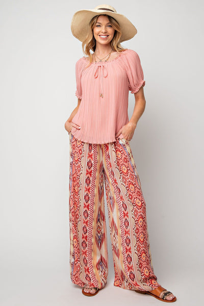 Pleated Chiffon Top