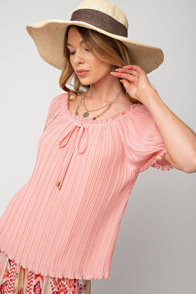 Pleated Chiffon Top