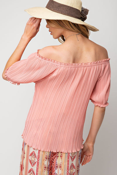 Pleated Chiffon Top