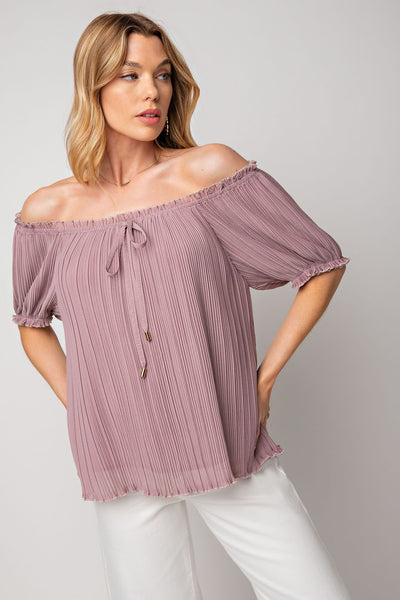 Pleated Chiffon Top