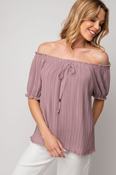 Pleated Chiffon Top
