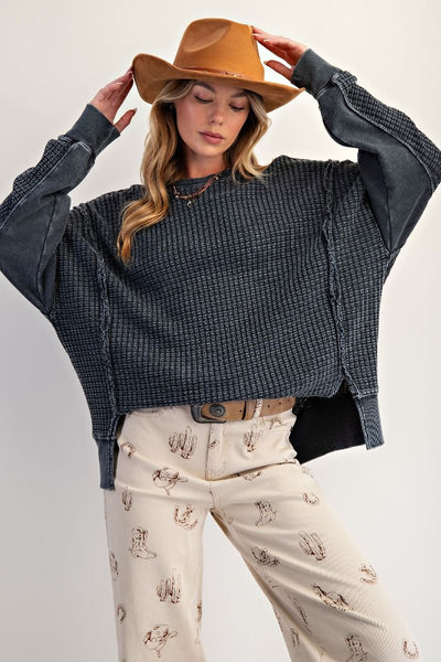 Mineral Washed Thermal Crew Neck