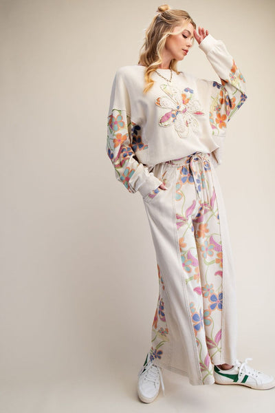 Khaki Floral Patch Sweatshirt