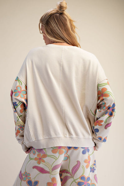 Khaki Floral Patch Sweatshirt