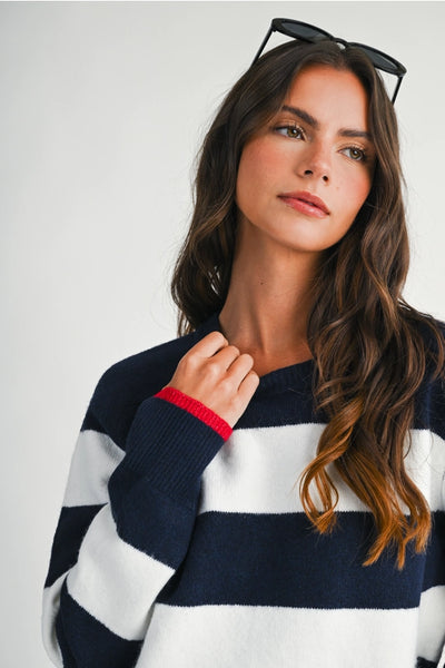 Coastal Striped Crewneck Sweater