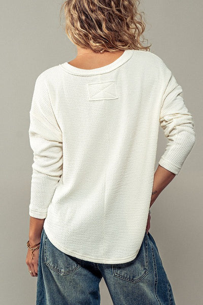 Cream Textured Henley