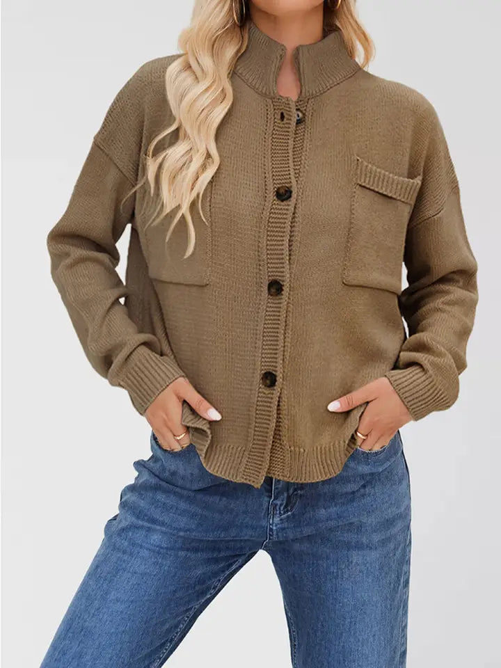 Stand Up Collar Cardigan