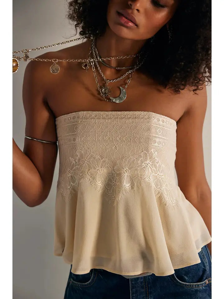 Flowy Lace Tube Top
