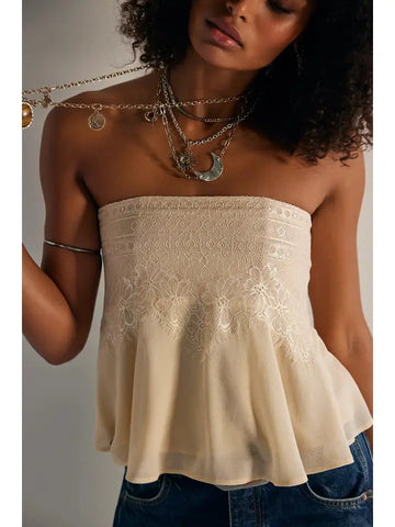 Flowy Lace Tube Top