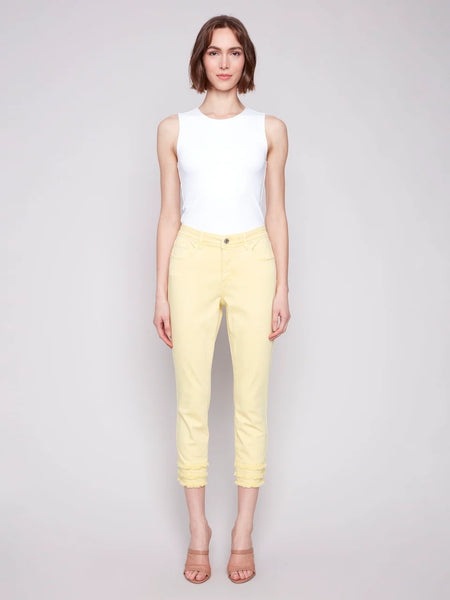 Frayed Hem Ankle Jeans