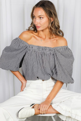 Black & White Gingham Blouse