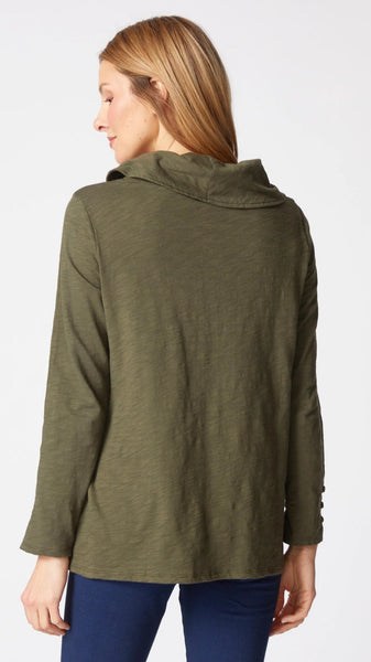 Cotton Pebble Cowl Neck Tunic