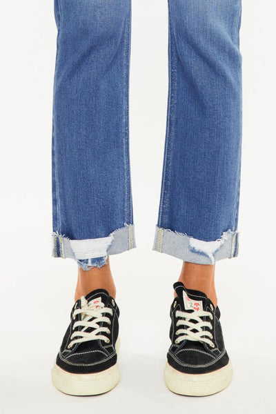 High-Rise Slim Straight Jeans