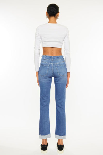 High-Rise Slim Straight Jeans
