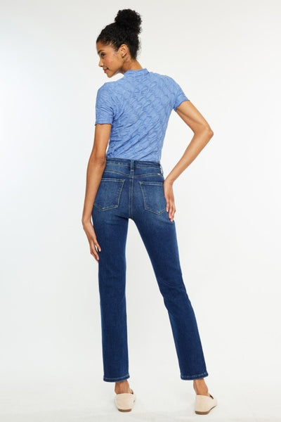 High-Rise Slim Straight Jeans