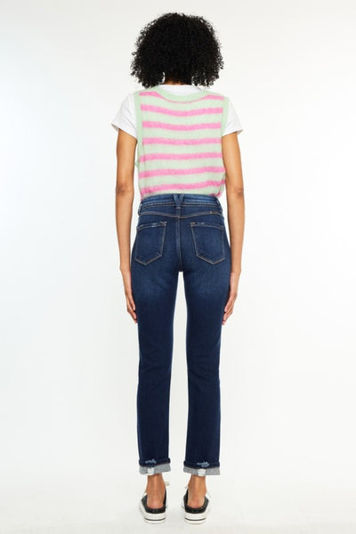 High-Rise Skinny Straight Button-Fly Jeans