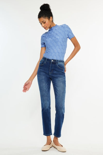 High-Rise Slim Straight Jeans