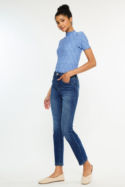 High-Rise Slim Straight Jeans