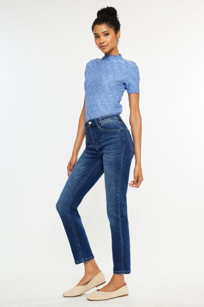 High-Rise Slim Straight Jeans