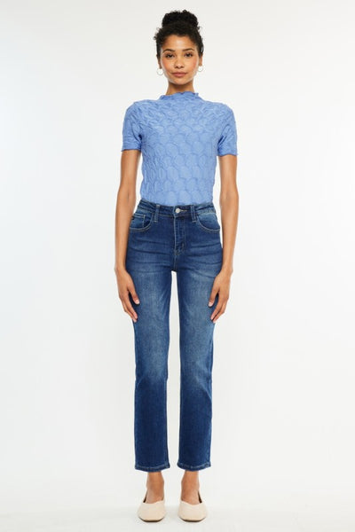 High-Rise Slim Straight Jeans