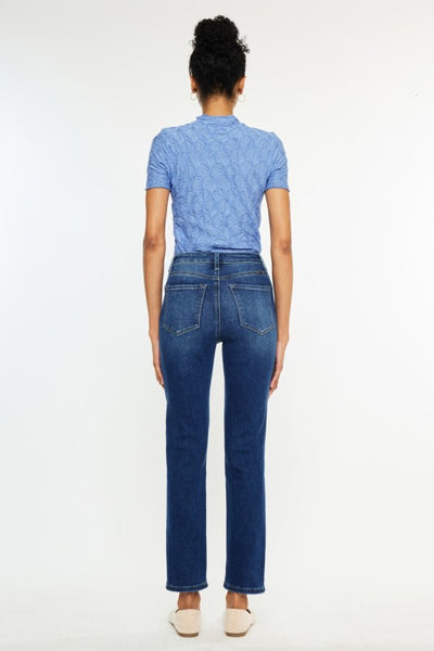 High-Rise Slim Straight Jeans