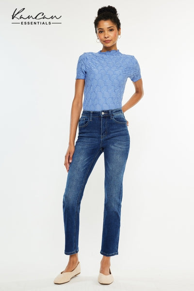 High-Rise Slim Straight Jeans