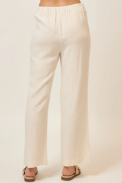 Drawstring Linen Blend Pants