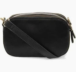 Black Double Zip Mini Camera Crossbody