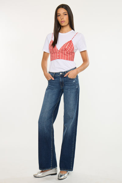 Mid-Rise Wide Leg Jeans