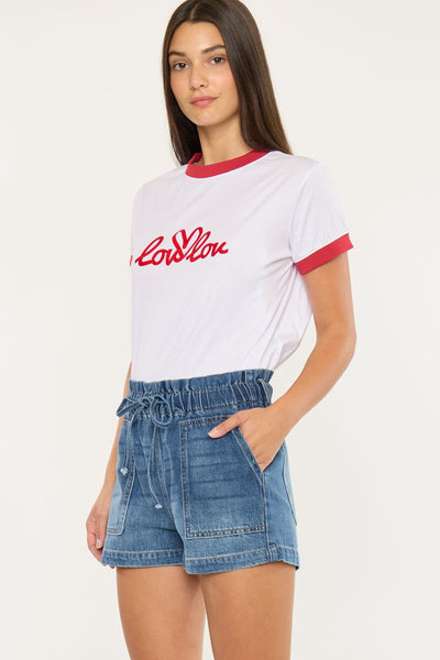 Denim Paper Bag Shorts