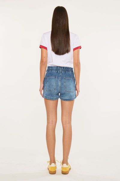 Denim Paper Bag Shorts