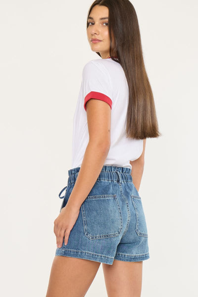 Denim Paper Bag Shorts