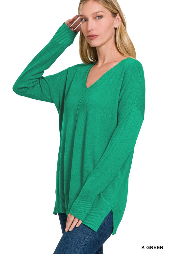 Kelly Green Hi-Lo Sweater