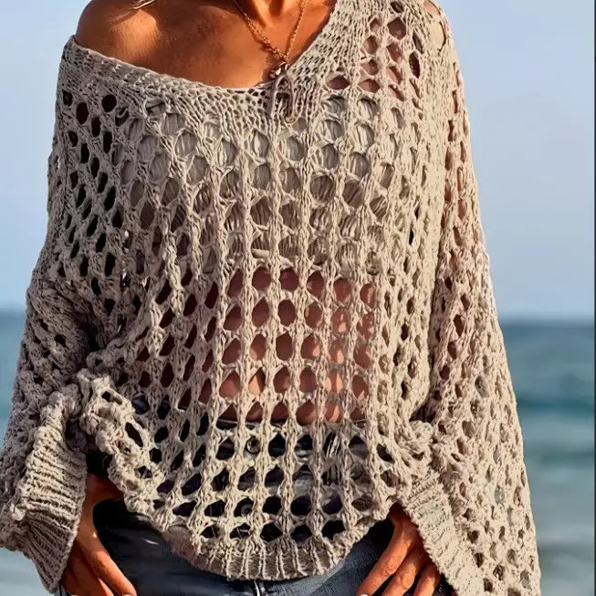 Khaki Crochet Sweater