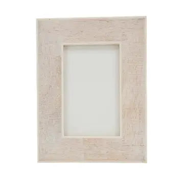 Luxe Cross Hatch Bone & Wood Picture Frame 5X7