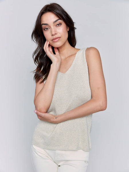 Knit Tank w/Lurex Threading