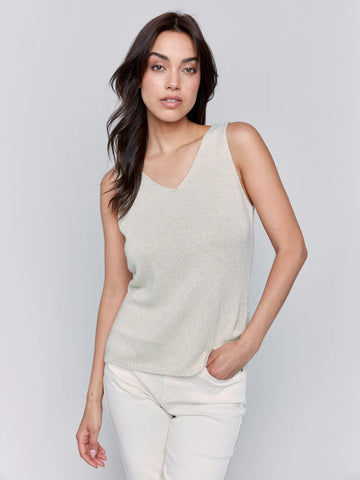 Knit Tank w/Lurex Threading