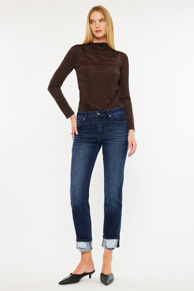 Mid-Rise Skinny Straight Jeans