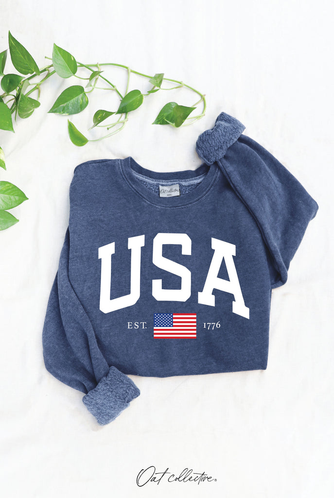 "USA" Mineral Graphic Sweatshirt