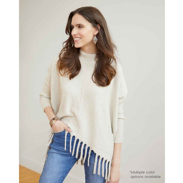 Luxe Flowy Mockneck Sweater-Oatmeal