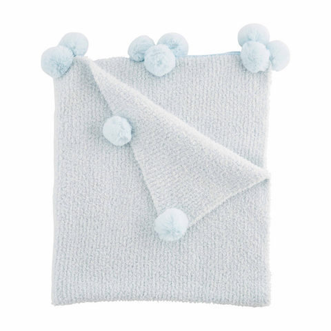 Mudpie Blue Chenille Baby Blanket