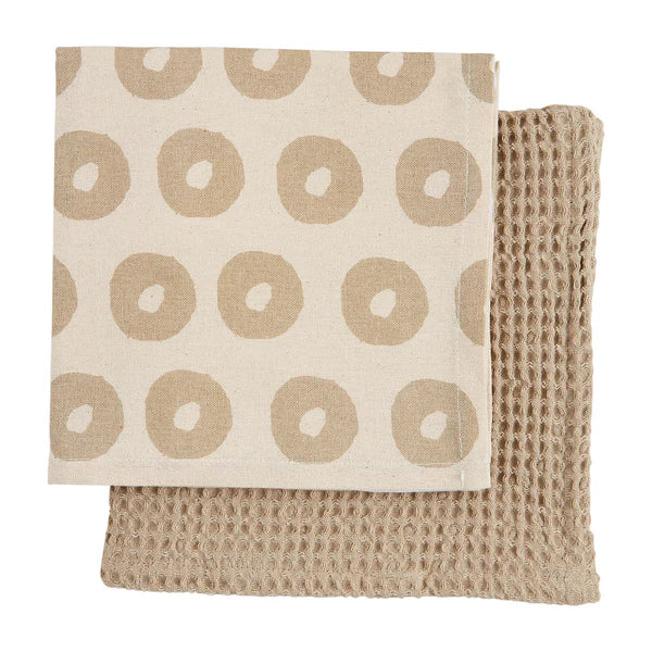Mudpie Cream Waffle Towel Set