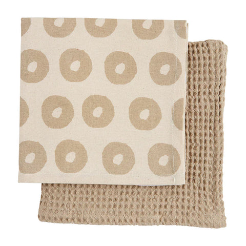 Mudpie Cream Waffle Towel Set
