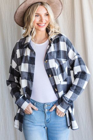 Gray & White Plaid Shirt