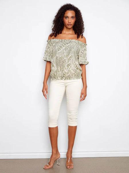Printed Off Shoulder Top