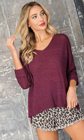 V-Neck Knit Sweater